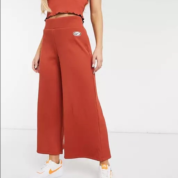 Nike Pants - Nike | ribbed wide leg pants in rust | size: xs
